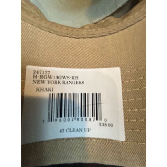 NEW New York Rangers Adjustable Khaki Cap By 47 Clean Up $38 MSRP - Picture 2 of 2